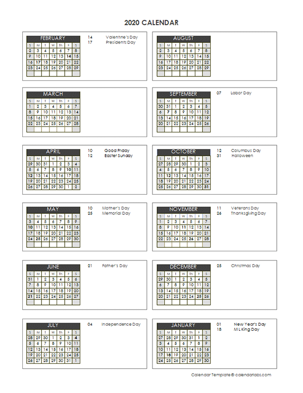 2020 Accounting Close Calendar 4-4-5