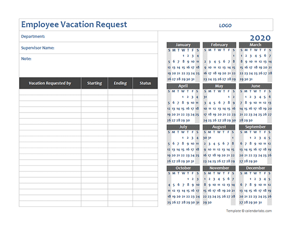 2020 Business Employee Vacation Request