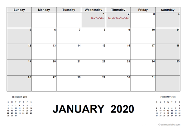 2020 Calendar with New Zealand Holidays PDF