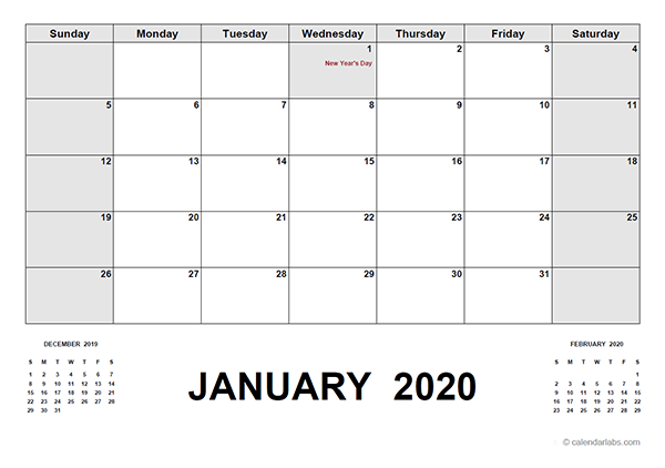 2020 Calendar with Thailand Holidays PDF