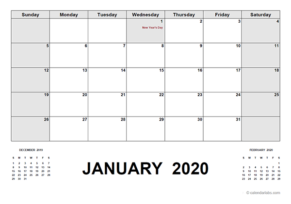 2020 Calendar with UAE Holidays PDF