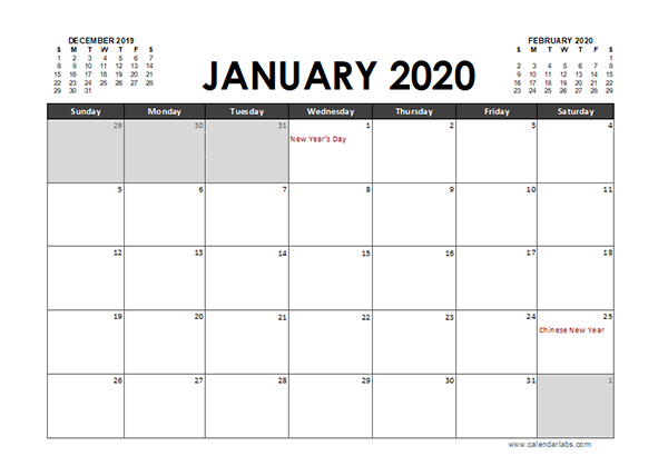 2020 Excel Calendar Planner Philippines