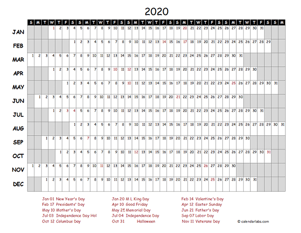 Project Calendar Template from www.calendarlabs.com