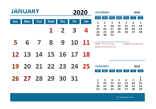 2020 Excel Calendar With Malaysia Holidays Free Printable Templates