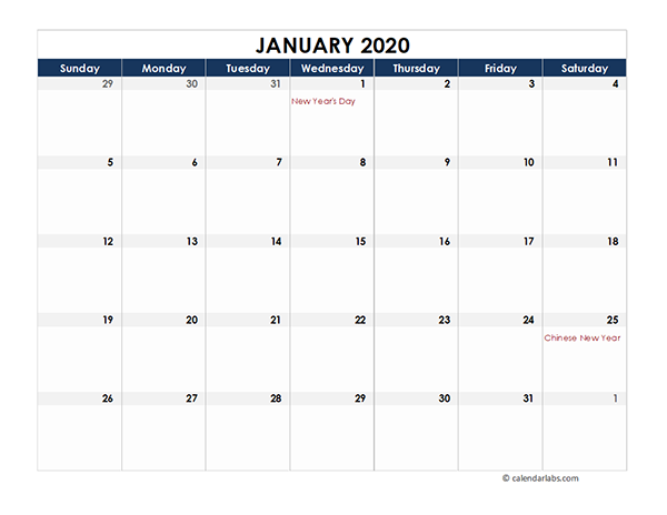 2020 Indonesia Calendar Spreadsheet Template