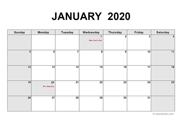 Free Printable Blank Calendar For 2020 Crazy Laura Free Printables Vrogue