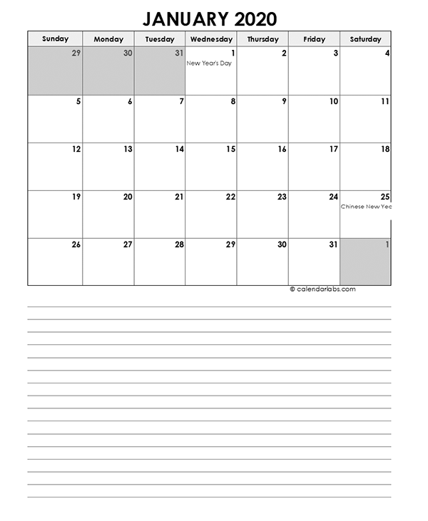 2020 Monthly Philippines Calendar Template - Free Printable Templates