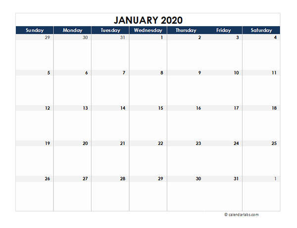 2020 Pakistan Calendar Spreadsheet Template