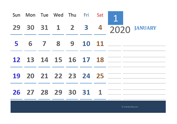 2020 Pakistan Calendar for Vacation Tracking