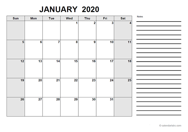 2020 Pakistan Free Calendar PDF Template