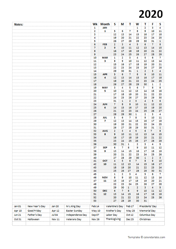 2020 Yearly Project Planning Template