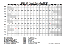 2020 Fiscal Year Calendar