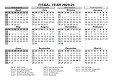 2020-2021 Fiscal Calendar UK Template