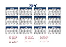 2020 Accounting Calendar 4-5-4