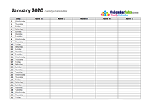 2020 Monthly Planner Template