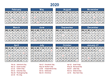 2020 Retail Accounting Calendar 4-4-5