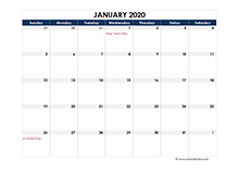 2020 Australia Calendar Spreadsheet Template