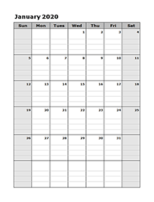 2020 Daily Planner Calendar Template