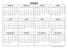 33+ Free Online Printable Yearly Calendar 2020 Gif