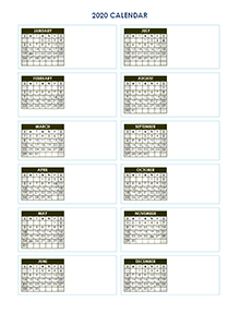Printable 2020 Blank Calendar Templates - CalendarLabs