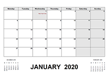 2020 Calendar with Ireland Holidays PDF