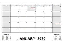 2020 Calendar with Philippines Holidays PDF