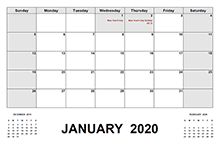 2020 Calendar with Singapore Holidays PDF