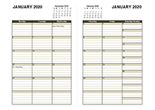 2020 Diary Planner Template
