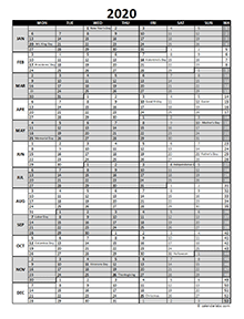 Free 2020 Excel Calendar for Project Planning