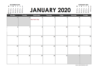 2020 Calendar Planner Ireland holidays