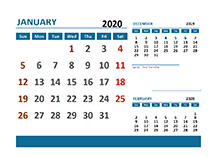 2020 Excel Calendar with Canada Holidays 	