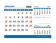 2020 Excel Calendar with Holidays