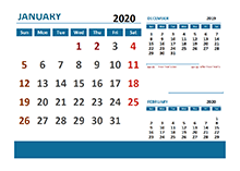 2020 Excel Calendar with New Zealand Holidays 	