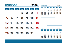 2020 Excel Calendar with Pakistan Holidays 	