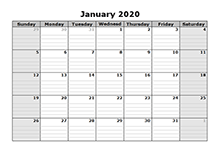 2020 Free Blank Calendar