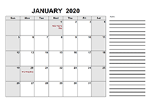 2020 Free Calendar PDF