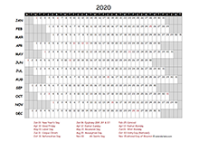 2020 Germany Project Timeline Calendar