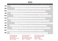 2020 project timeline calendar template for Indonesia