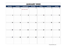 2020 Ireland Calendar Spreadsheet Template