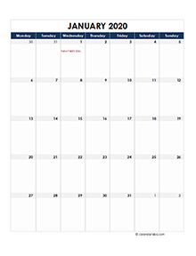 Ireland calendar 2020 Public holidays