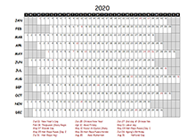 2020 Malaysia Project Timeline Calendar