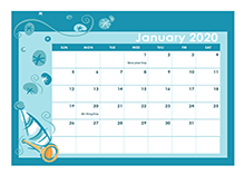 2020 Calendar Template in Colorful Design