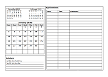 Printable 2020 Word Calendar Templates - CalendarLabs