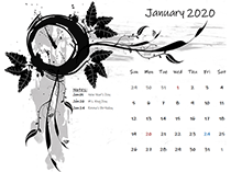 2020 Monthly Calendar Design Template