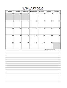 2020 Monthly Pakistan Calendar Template