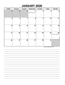 2020 Monthly Philippines Calendar Template