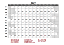 2020 Netherlands Project Timeline Calendar