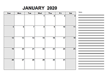 2020 Pakistan Free Calendar PDF Template