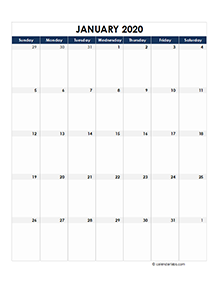 2020 Pakistan Monthly Excel Calendar