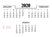 2020 Quarterly Calendar for Philippines